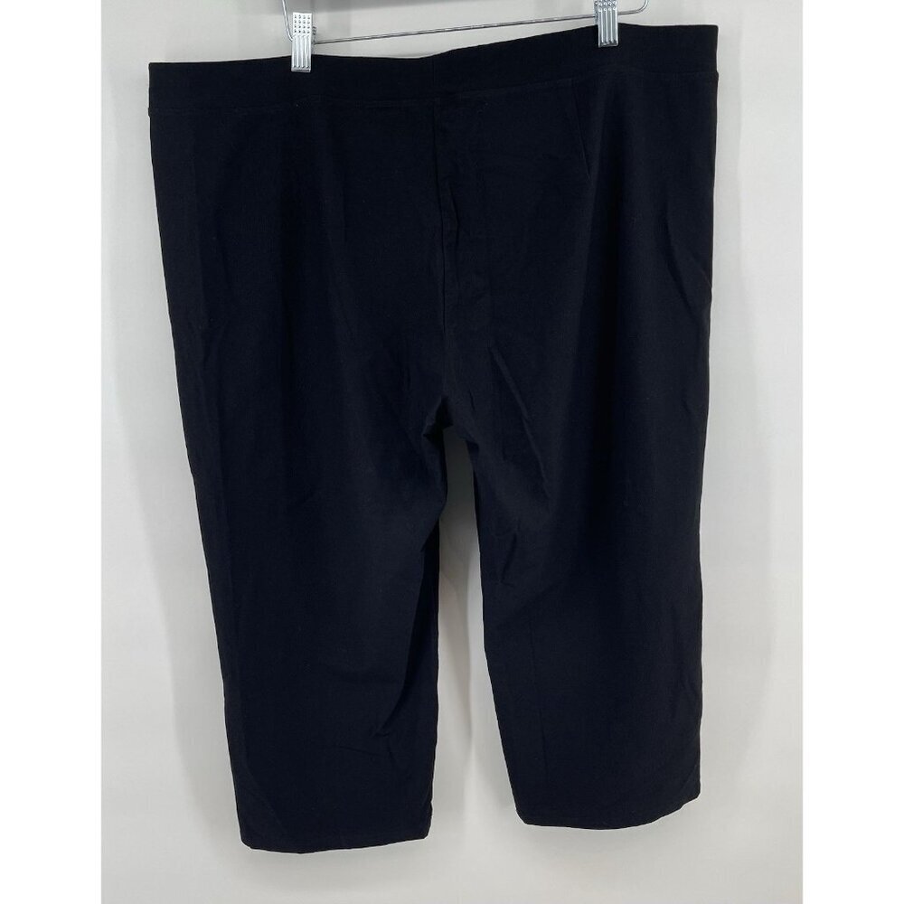 Eileen Fisher 2X Plus Ankle Capri Pants Women Black Stretch Pull On Business - Picture 2 of 6